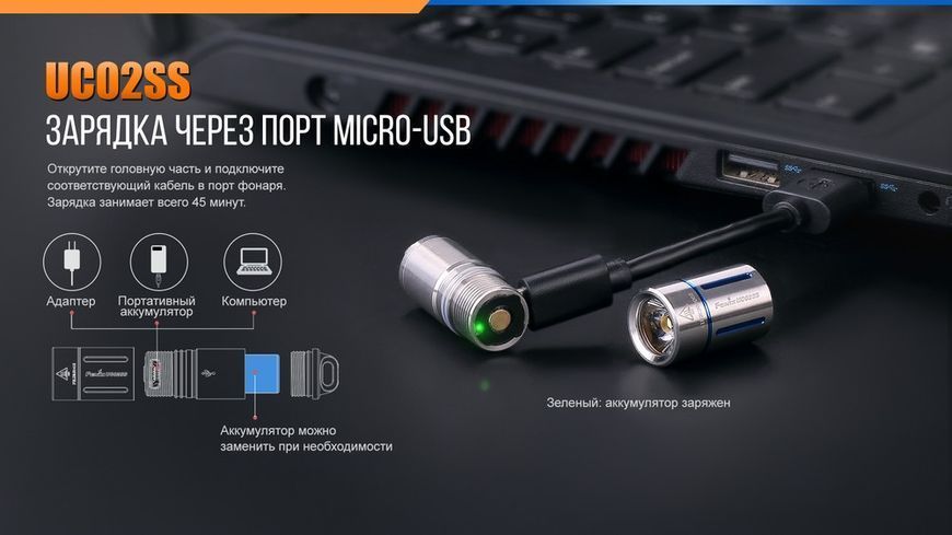 Ліхтар ручний Fenix UC02SSBlue UC02SSblue фото