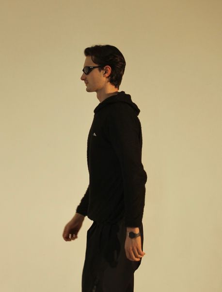 Alpha direct hoodie 60 gsm CAVIAR BLACK overlap