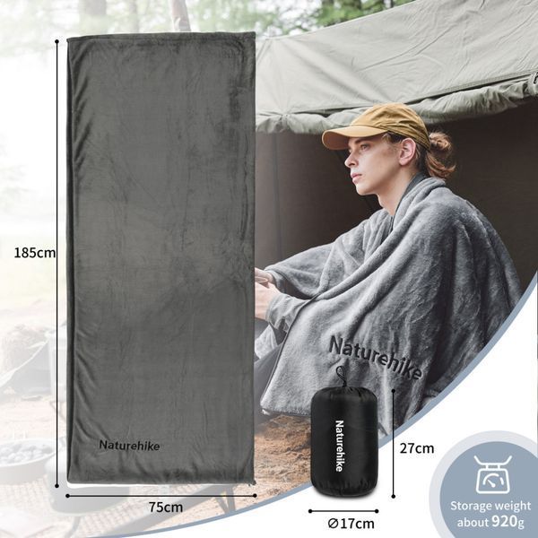 Підкладка для спального мішка Naturehike CNK2450WS024, фліс, графіт 6975641883340 фото