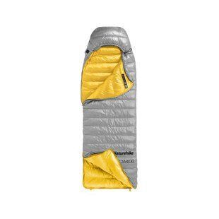 Спальник з натуральним пухом Naturehike CW400 NH18C400-D, p-р L, жовто-сірий 6976507666848 фото