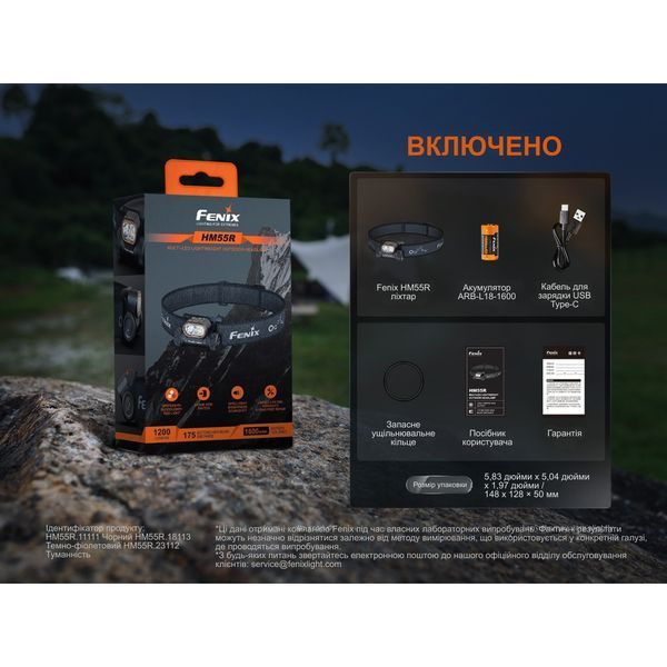 Ліхтар налобний Fenix HM55R, рожевий HM55Rnbl фото