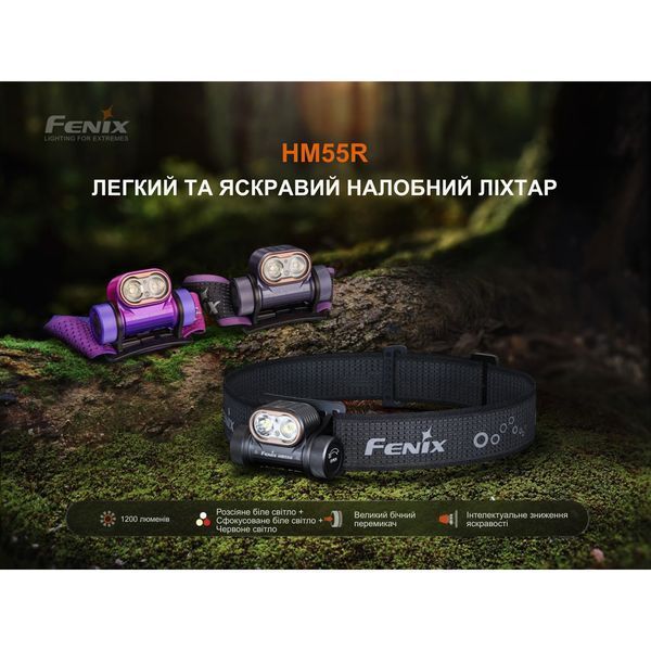 Ліхтар налобний Fenix HM55R, рожевий HM55Rnbl фото