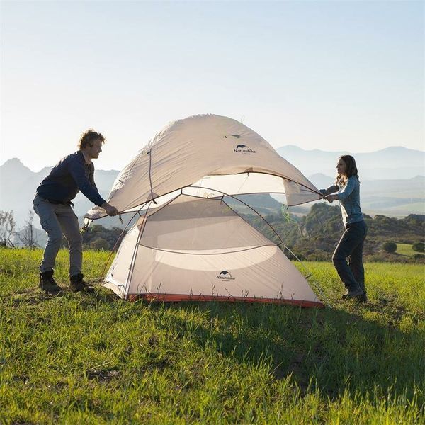 Намет надлегкий одномісний з футпринтом Naturehike Cloud Up 1 Updated NH18T010-T, 20D, сіро-червоний 6927595730522 фото