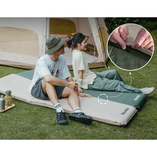 Матрац ортопедичний самонадувний одномісний Naturehike CNK2450WS020, 200х63х10 см, темно-зелений
