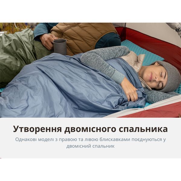 Спальний мішок Naturehike LW180 Mini NH21MSD04, лівий, XL, темно-зелений 6975641884361 фото