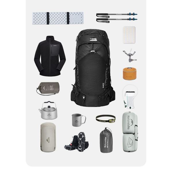 Рюкзак туристичний Naturehike Helium CNK2450XB014, 70 л, чорний, M