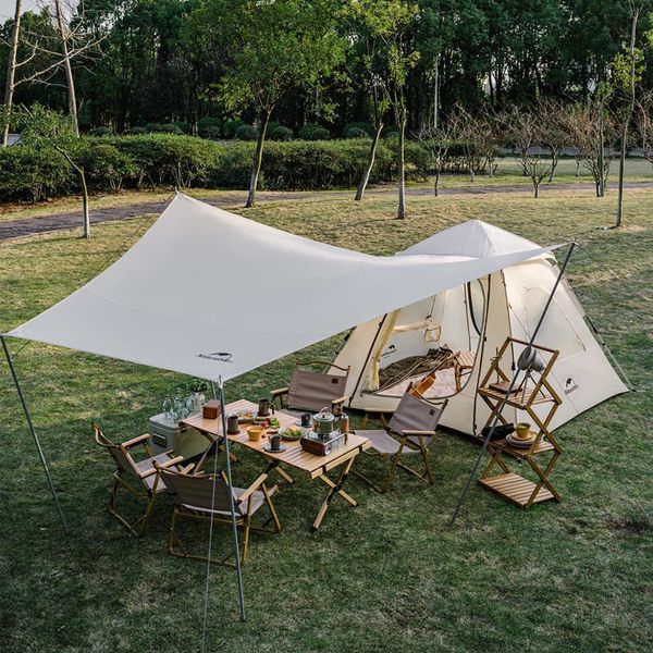 Намет тримісний Naturehike CNK2300ZP014 з навісом, бежевий 6976023921117 фото