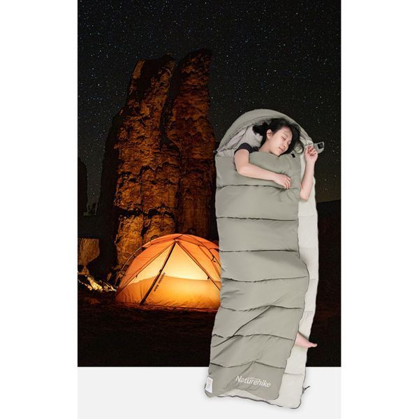 Спальний мішок з капюшоном Naturehike M300 NH20MSD02, зелений, лівий 6975641886686 фото