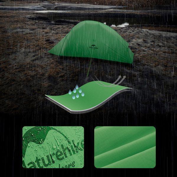 Намет надлегкий одномісний&nbsp;Naturehike Cloud Up Base&nbsp;1 CNK2450WS032, зелений 6927595798614 фото