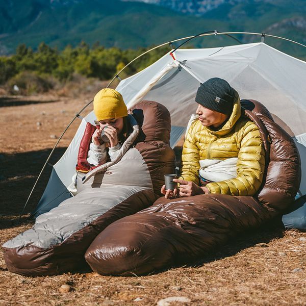 Спальник з натуральним пухом Naturehike Snowbird CNK2550WS014, p-р M, коричневий 400 г 6927595784495 фото