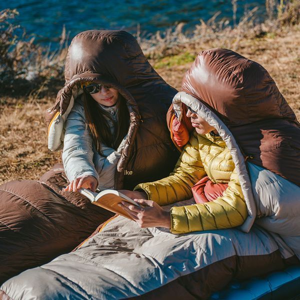 Спальник з натуральним пухом Naturehike Snowbird CNK2550WS014, p-р L, коричневий 400 г 6927595784464 фото