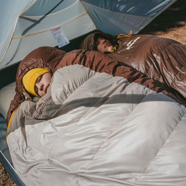 Спальник з натуральним пухом Naturehike Snowbird CNK2550WS014, p-р L, коричневий 400 г 6927595784464 фото