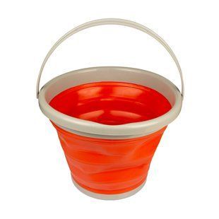 Відро TRAMP складане силіконове 10л, Олива TRC-091-orange фото