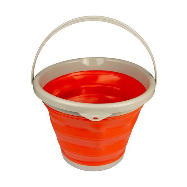 Відро TRAMP складане силіконове 10л, Олива TRC-091-orange фото
