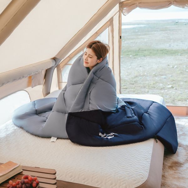 Спальник з капюшоном Naturehike Sunny Day PL02 U450 CNK2550WS028, (3,9&deg;C), лівий, блакитно-синій 6977465868428 фото