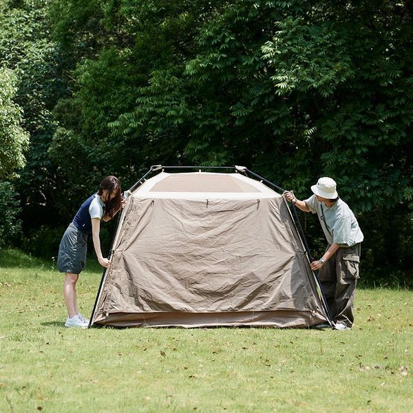 Намет з навісом Naturehike Village CNK2300ZP021, коричневий великий 6976023920189 фото