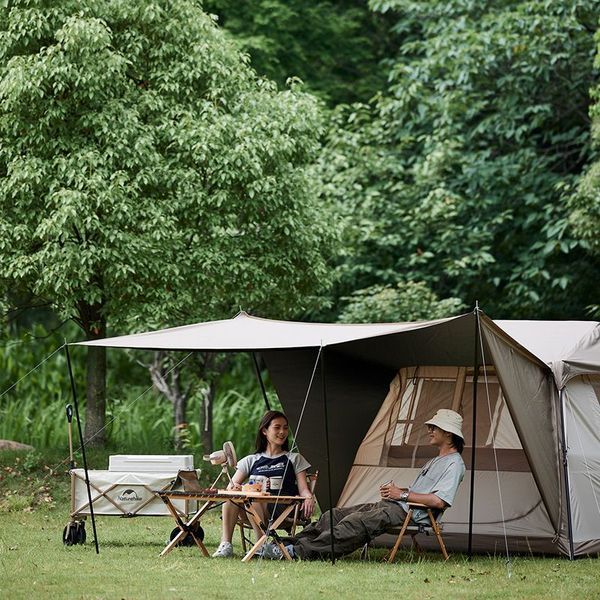 Намет з навісом Naturehike Village CNK2300ZP021, коричневий великий 6976023920189 фото