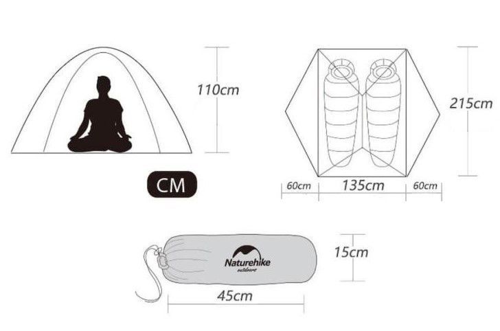 Намет надлегкий двомісний з футпринтом Naturehike Star-River 2 Updated NH17T012-T, 210T, помаранчевий 6927595716519 фото