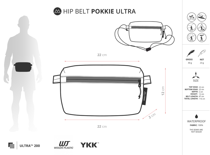 HIP BELT POKKIE ULTRA Black