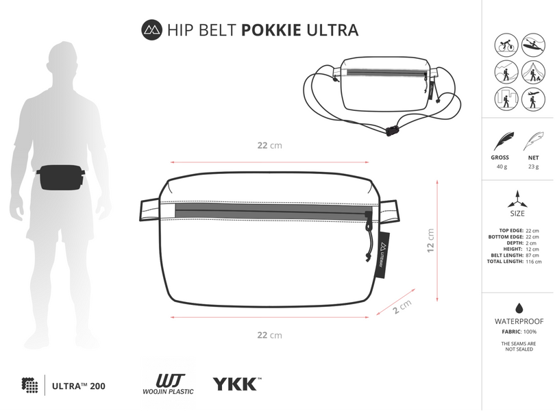 HIP BELT POKKIE ULTRA Black