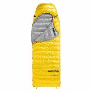 Спальник з натуральним пухом Naturehike CWZ400 NH19W400-Z, (7&deg;C), p-р L, жовтий 6927595765364 фото