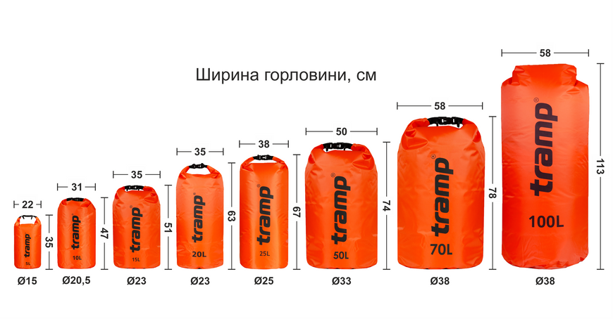 Гермомішок TRAMP PVC Diamond Ripstop 100л UTRA-210, Оливковий UTRA-210-orange фото