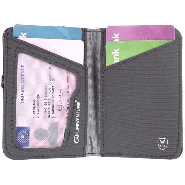 Lifeventure гаманець Recycled RFID Card Wallet grey 68711 фото
