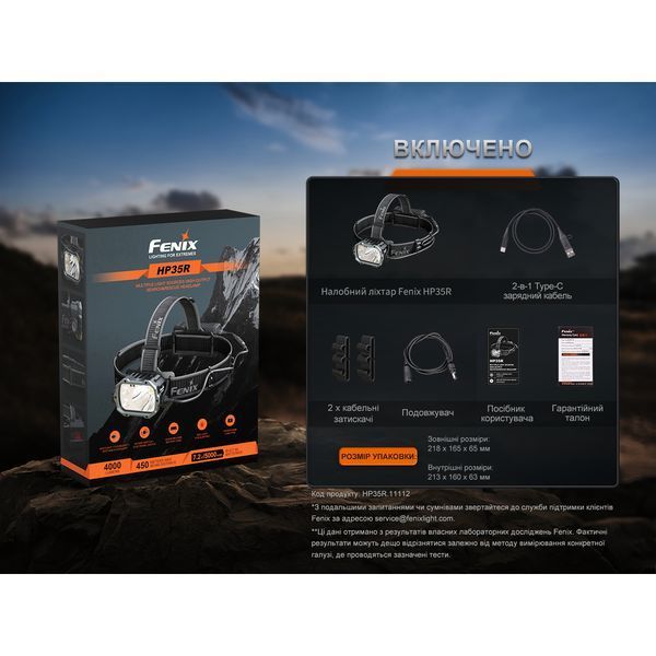 Ліхтар налобний Fenix HP35R HP35R фото