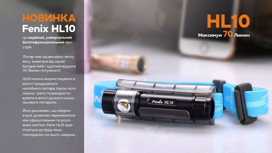 Ліхтар налобний Fenix HL10 gold HL10gl фото