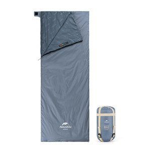 Спальник надлегкий Naturehike Ultralight LW180 NH21MSD09 лівий, (15&deg;C), p-p M, сіро-синій