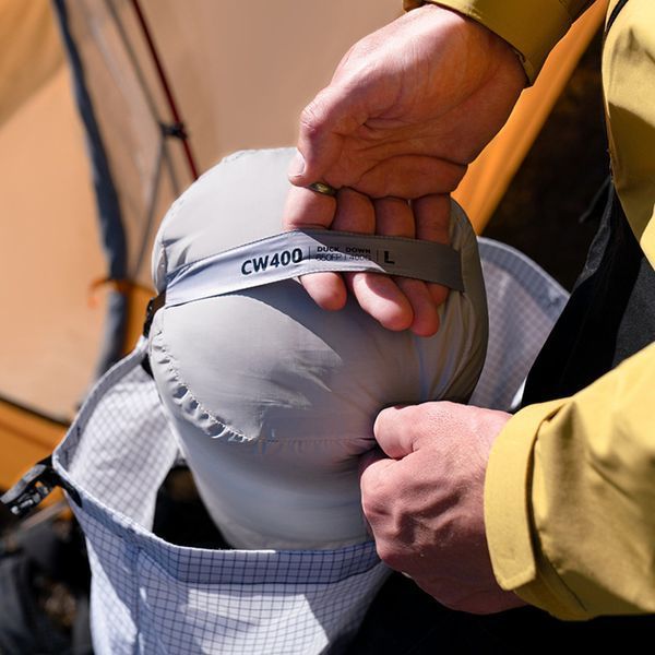 Спальник з натуральним пухом Naturehike CW400 NH18C400-D, p-р L, жовто-сірий 6927595794562 фото