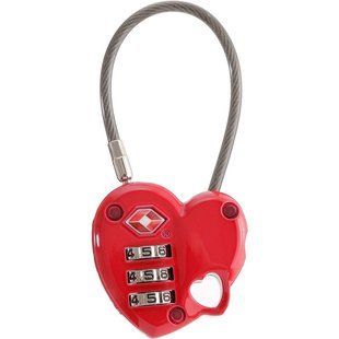 Munkees 3606 брелок-замок TSA Combi Lock Heart red 3606-RD фото
