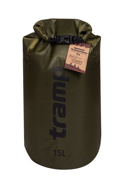 Гермомішок Tramp PVC Diamond Rip-Stop 15, Оливковий TRA-112-olive фото