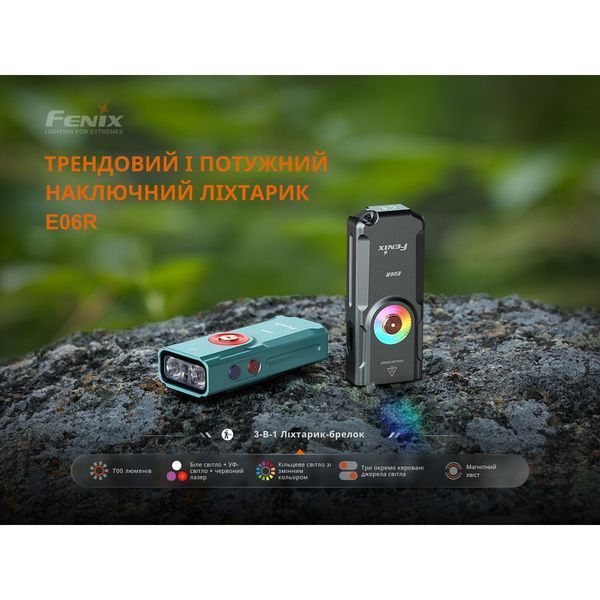 Ліхтар наключний Fenix E06R сірий E06RGray фото