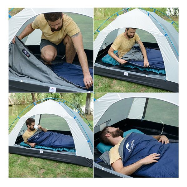 Спальник надлегкий Naturehike LW180 NH21MSD04 правий, (15&deg;C), p-p М, темно-блакитний 6927595788165-R фото