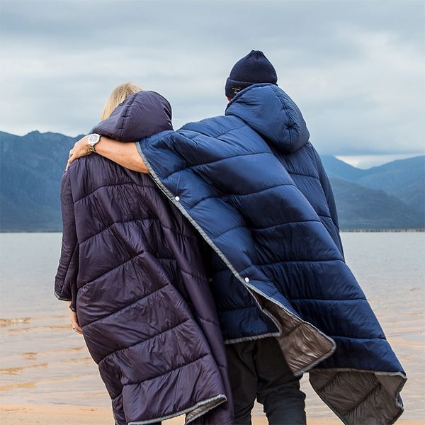 Спальний мішок-пончо Naturehike NH18D010-P, Hollow cotton, морозний синій 6927595777015 фото
