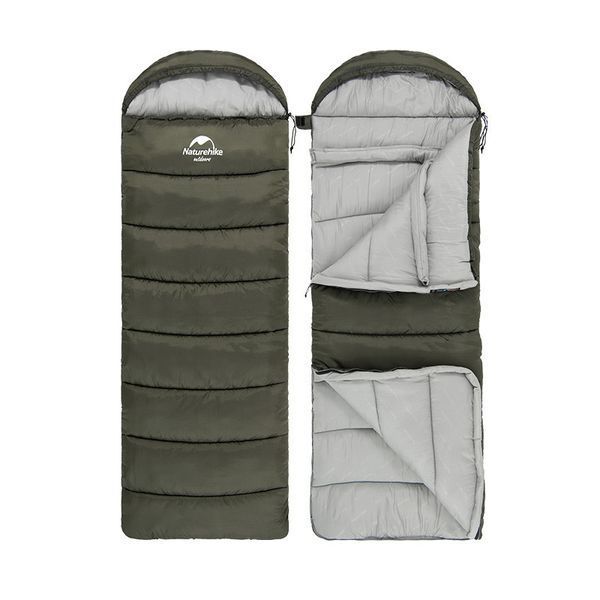 Спальник з капюшоном Naturehike U250 NH20MSD07, (6&deg;C), лівий, темно-зелений 6927595767214-L фото