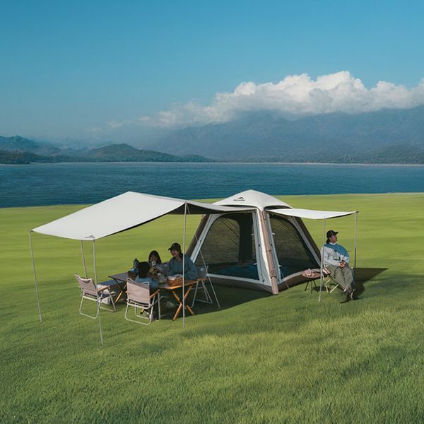 Намет чотиримісний автоматичний надувний із тентом Naturehike Ango CNK2550WS017, коричневий 6977465869852 фото
