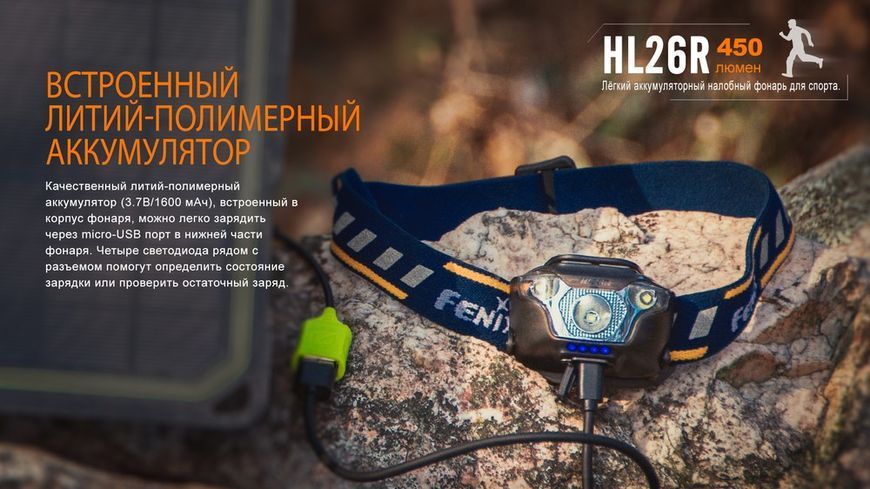 Ліхтар налобний Fenix HL26R чорний HL26Rbk фото
