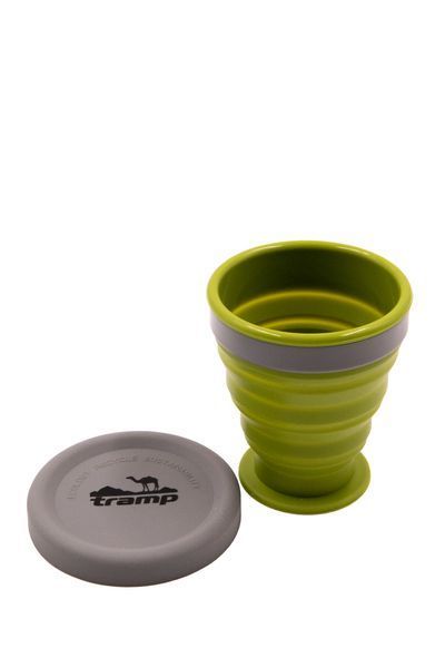 Стакан складаний TRAMP силіконовий з кришкою 200мл UTRC-126, green UTRC-126-green фото