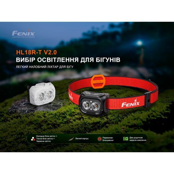Ліхтар налобний Fenix HL18R-T V2.0 білий HL18RT20W фото