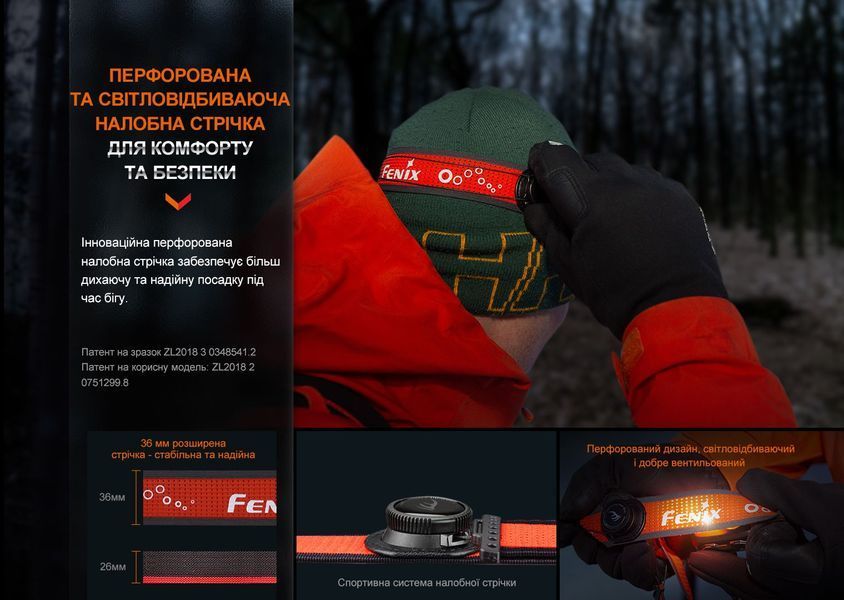 Ліхтар налобний Fenix HL32R-T червоний HL32R-TR фото