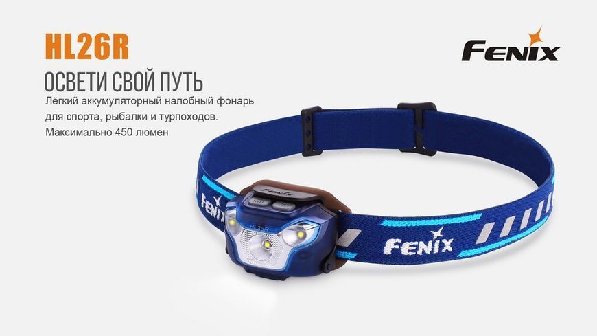 Ліхтар налобний Fenix HL26R блакитний HL26Rbl фото