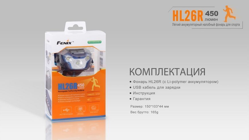 Ліхтар налобний Fenix HL26R блакитний HL26Rbl фото