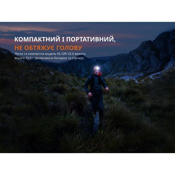 Ліхтар налобний Fenix HL12R V2.0 сірий HL12RV20Gr фото