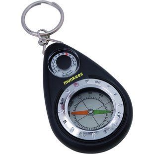 Munkees 3154 брелок-компас Compass with Thermometer black 3154-BK фото