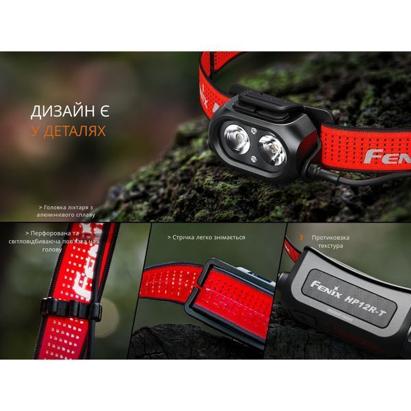 Ліхтар налобний Fenix HP12R-TRd червоний HP12R-TRd фото