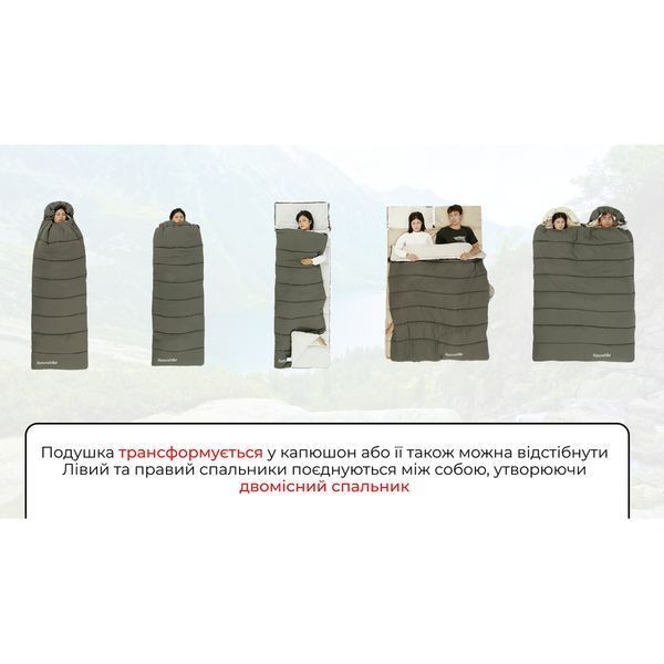Спальний мішок Naturehike LD150 CNK2300SD016, темно-зелений 6976023921773 фото