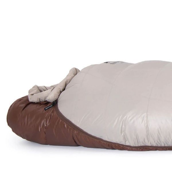 Спальник з натуральним пухом Naturehike Snowbird NH20YD001, p-р L, коричневий 980 г 6927595761311 фото