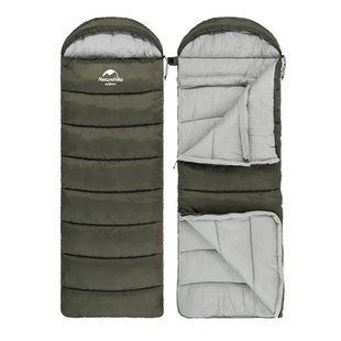 Спальник з капюшоном Naturehike U150 NH20MSD07, (11&deg;C), правий, зелений
